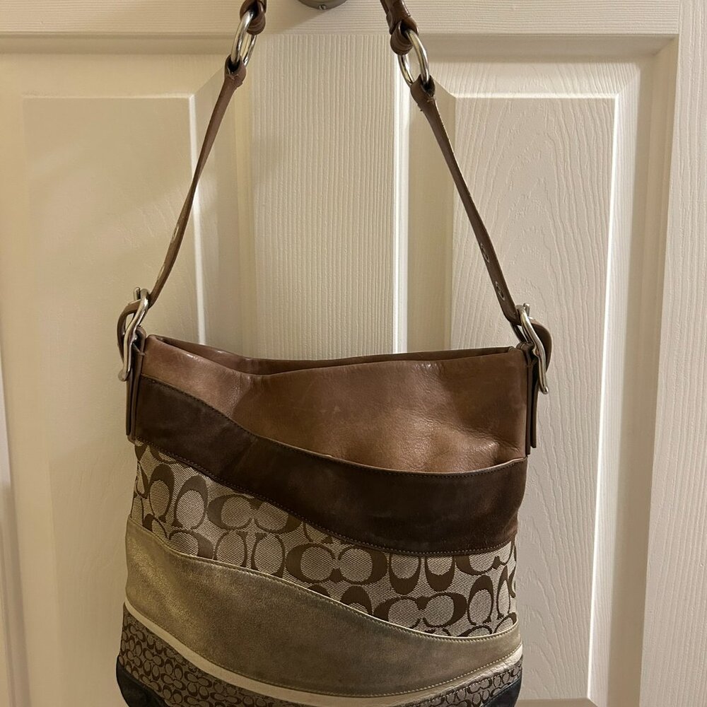 Vintage Coach Patchwork Bag Brown - image 3